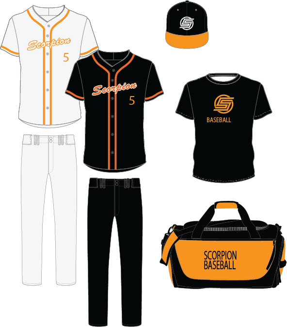 Varsity Package 2 Full Button Jerseys/2 Pants Duffle Bag/Hat/Practice T-Shirt