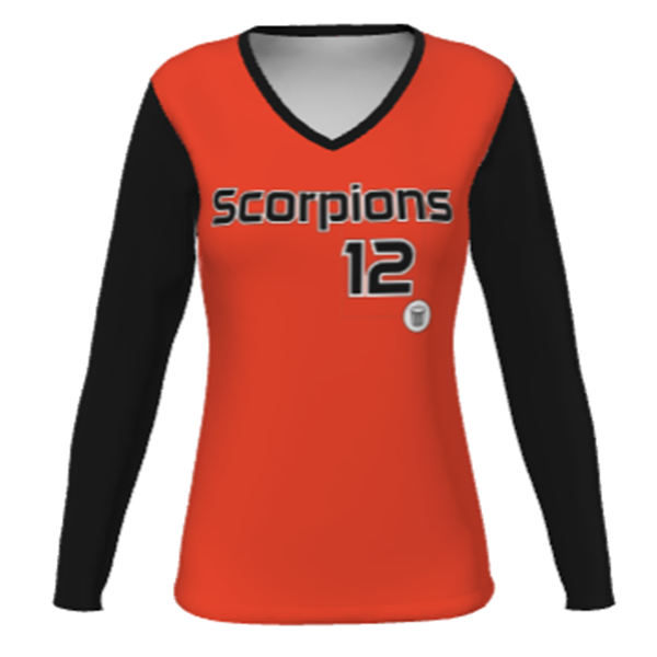 SUBLIMATED LADIES V-NECK LONG SLEEVE