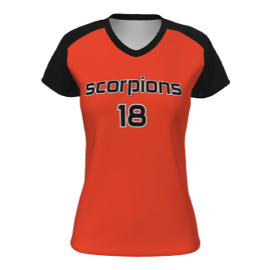 SUBLIMATED LADIES V-NECK SHORT SLEEVE